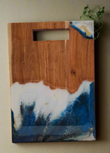 Load image into Gallery viewer, Resin and Wood Tray – Coastal Calm