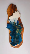 Load image into Gallery viewer, Midnight Blue & Ivory Resin Tray with Gold Detail
