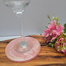 Load image into Gallery viewer, Handmade Resin Coaster – Soft Blush Pink with Gold Detail (Single Piece)
