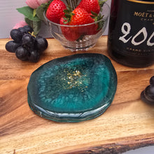 Load image into Gallery viewer, Emerald Resin Coasters – Handmade Artisanal Set of Four