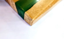 Load image into Gallery viewer, Verdant Valley Handcrafted Oakwood Serving Tray with Deep Green Resin Stripe
