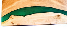 Load image into Gallery viewer, Verdant Valley Handcrafted Oakwood Serving Tray with Deep Green Resin Stripe
