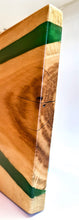 Load image into Gallery viewer, Verdant Valley Handcrafted Oakwood Serving Tray with Deep Green Resin Stripe