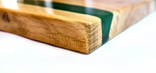 Load image into Gallery viewer, Verdant Valley Handcrafted Oakwood Serving Tray with Deep Green Resin Stripe