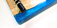 Load image into Gallery viewer, Jazzy Blue Handcrafted Oak Serving Tray - Chic & Rustic with Epoxy Detailing