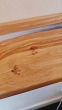 Load and play video in Gallery viewer, Sleek Oakwood - Epoxy River Charcuterie Board - Handcrafted Elegance