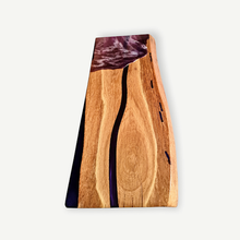 Load image into Gallery viewer, Handcrafted Purple Oakwood Shelf/Centrepiece with Victorian Iron Brackets