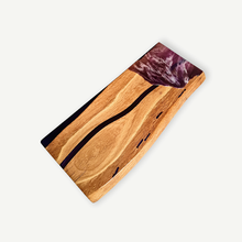 Load image into Gallery viewer, Handcrafted Purple Oakwood Shelf/Centrepiece with Victorian Iron Brackets