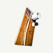 Load image into Gallery viewer, Arctic Streak Handcrafted Oakwood Centrepiece/Shelf with Pure White Resin Line