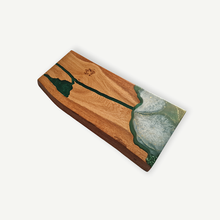 Load image into Gallery viewer, Forest Whisper Oakwood Centrepiece with Enchanted Green Resin Art