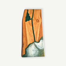 Load image into Gallery viewer, Forest Whisper Oakwood Centrepiece with Enchanted Green Resin Art