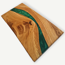 Load image into Gallery viewer, Forest Vein Handcrafted Oakwood Board with Vibrant Green Resin