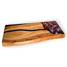 Load image into Gallery viewer, Handcrafted Purple Oakwood Shelf/Centrepiece with Victorian Iron Brackets