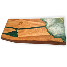 Load image into Gallery viewer, Forest Whisper Oakwood Centrepiece with Enchanted Green Resin Art