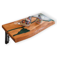 Load image into Gallery viewer, Forest Whisper Oakwood Centrepiece with Enchanted Green Resin Art