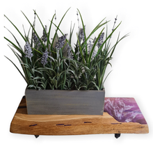 Load image into Gallery viewer, Handcrafted Purple Oakwood Shelf/Centrepiece with Victorian Iron Brackets