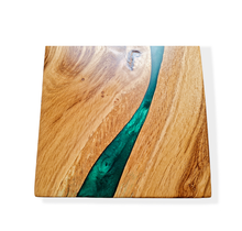 Load image into Gallery viewer, Forest Vein Handcrafted Oakwood Board with Vibrant Green Resin