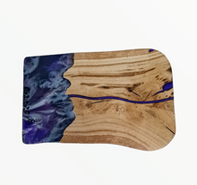 Load image into Gallery viewer, Arctic Streak Handcrafted Oakwood Centrepiece/Shelf with Pure White Resin Line