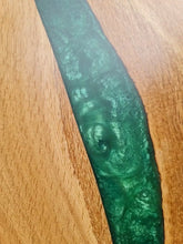Load and play video in Gallery viewer, Forest Vein Handcrafted Oakwood Board with Vibrant Green Resin