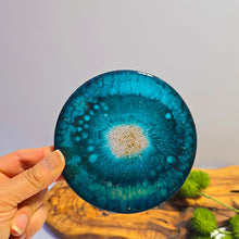 Load image into Gallery viewer, Emerald Swirl Handcrafted Resin Coaster (Single)
