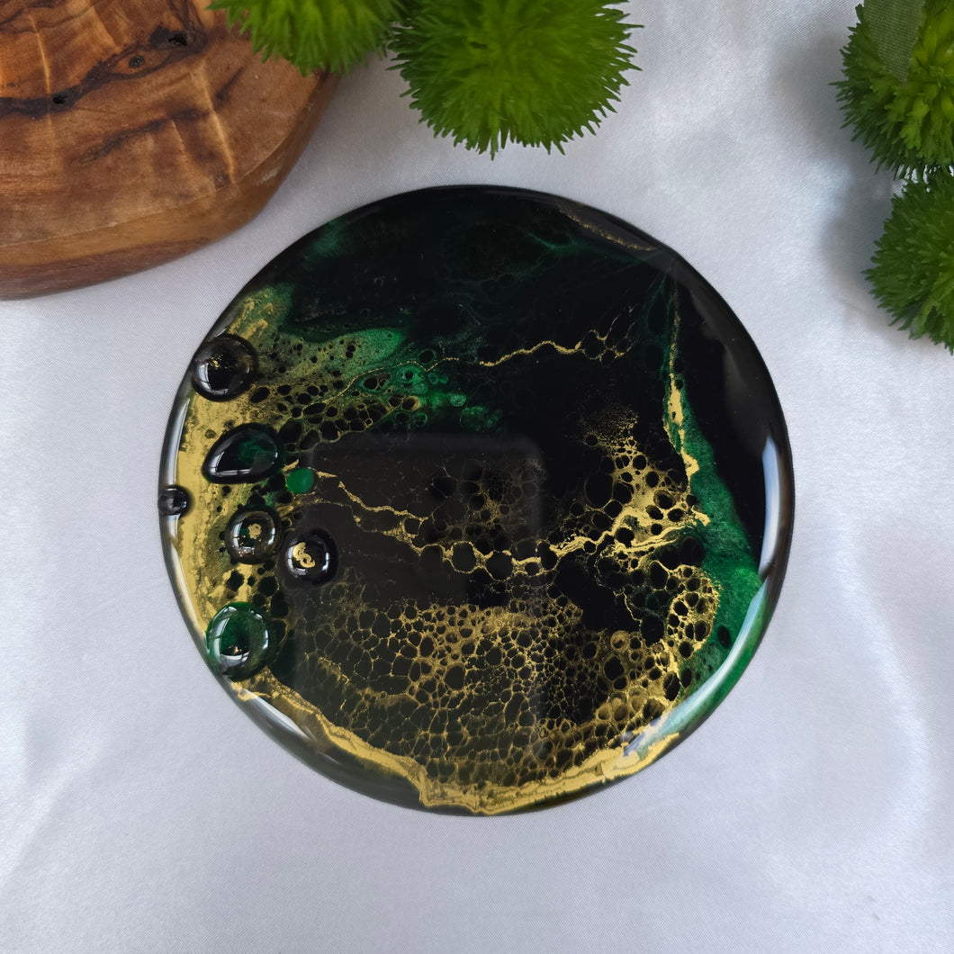 Verdant Lagoon Handcrafted Resin Coaster (Single)