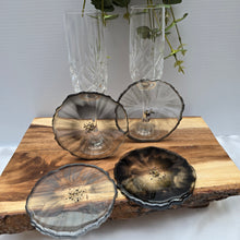 Load image into Gallery viewer, Monochrome Mélange Coaster Set - Contemporary Resin Chic
