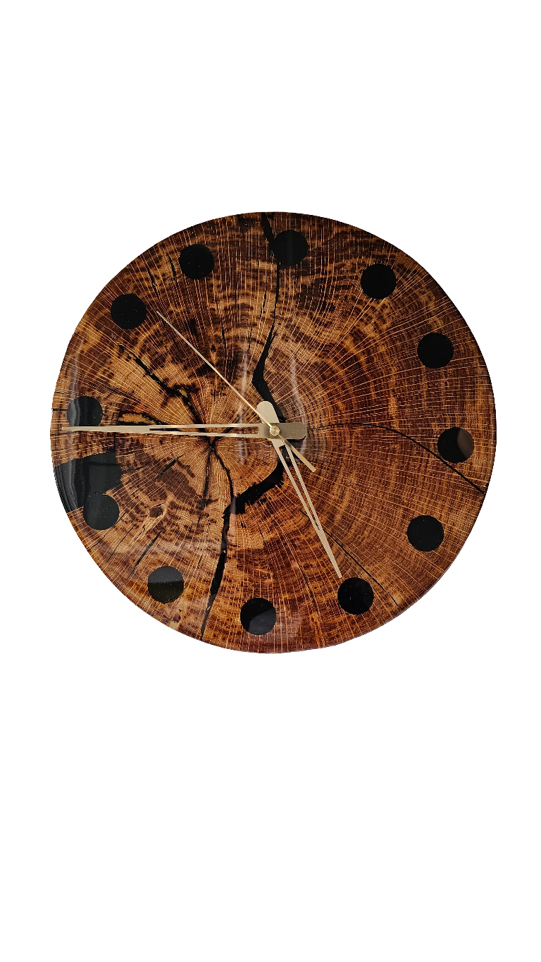 Oakwood Resin Clock
