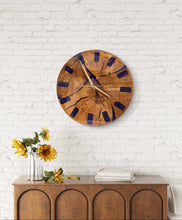 Load image into Gallery viewer, Purple Haze Oakwood Resin Clock
