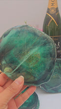 Load and play video in Gallery viewer, Emerald Resin Coasters – Handmade Artisanal Set of Four
