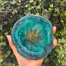 Load image into Gallery viewer, Emerald Resin Coasters – Handmade Artisanal Set of Four
