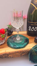 Load image into Gallery viewer, Emerald Resin Coasters – Handmade Artisanal Set of Four
