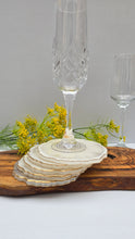 Load image into Gallery viewer, Set of 5 Handmade Resin Coasters – White Bloom with Gold Detail

