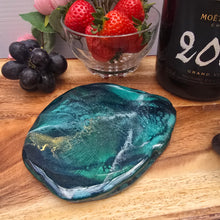 Load image into Gallery viewer, Emerald Resin Coasters – Handmade Artisanal Set of Four
