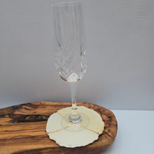 Load image into Gallery viewer, Ivory &amp; Gold Resin Coaster Set of Three – Handmade Elegance
