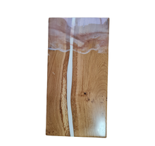 Load image into Gallery viewer, Arctic Streak Handcrafted Oakwood Centrepiece/Shelf with Pure White Resin Line
